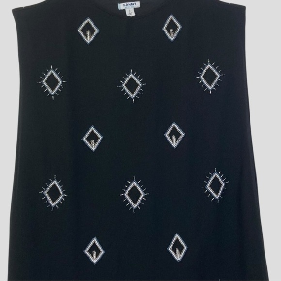 Old Navy Y2K Women’s L Black Sheer Dark Fairy Geo Beaded Slip Dress Whimsigoth - Picture 5 of 10